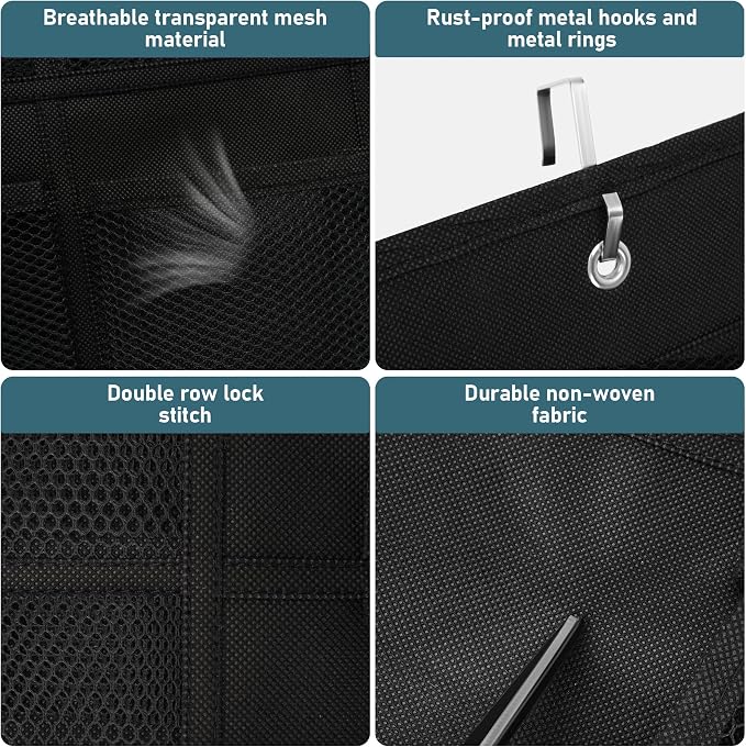 24 Large Pockets Upgraded Over the Door Shoe Organizer, Enhanced Hanging Solution Holder Closets, Shoe Cabinets for Everyone - Image 6