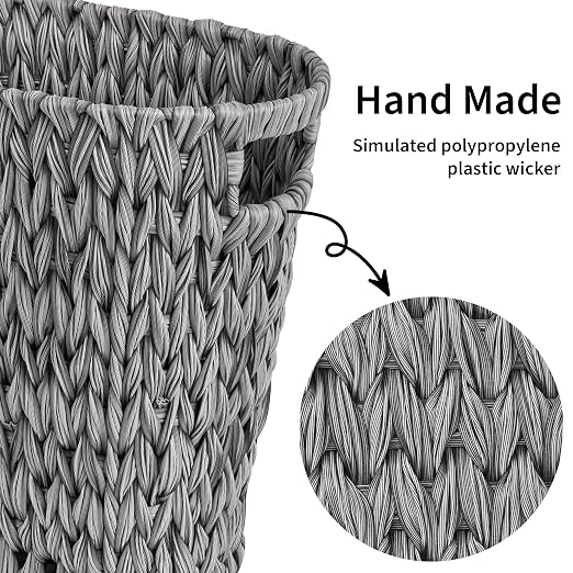 GRANNY SAYS Wicker Waste Basket - Waterproof, Space-Saving, 19L/5Gallon, Bathroom & Bedroom Trash Can - Image 6