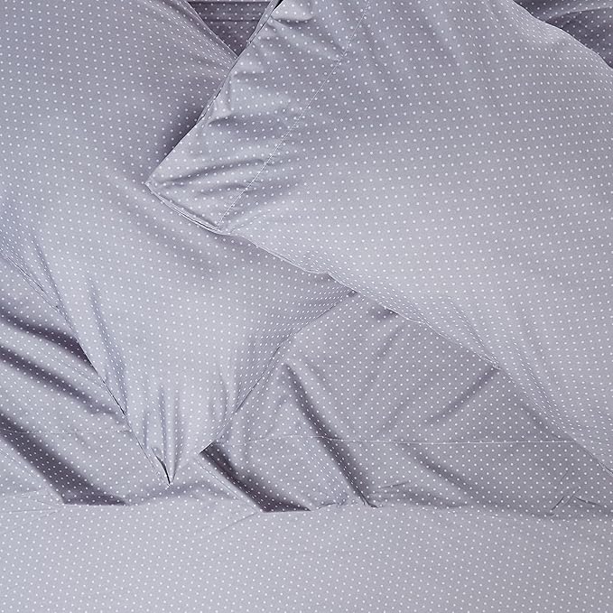 Queen Size Bed Sheets - Breathable Luxury Sheets with Full Elastic & Secure Corner Straps Built In - 1800 Supreme Collection Extra Soft Deep Pocket Bedding Set, Sheet Set, Queen, Dot Gray