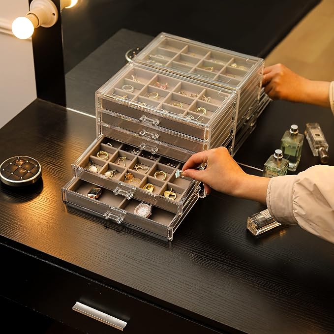 Cq acrylic Jewelry Organizer With 5 Drawers - Image 4
