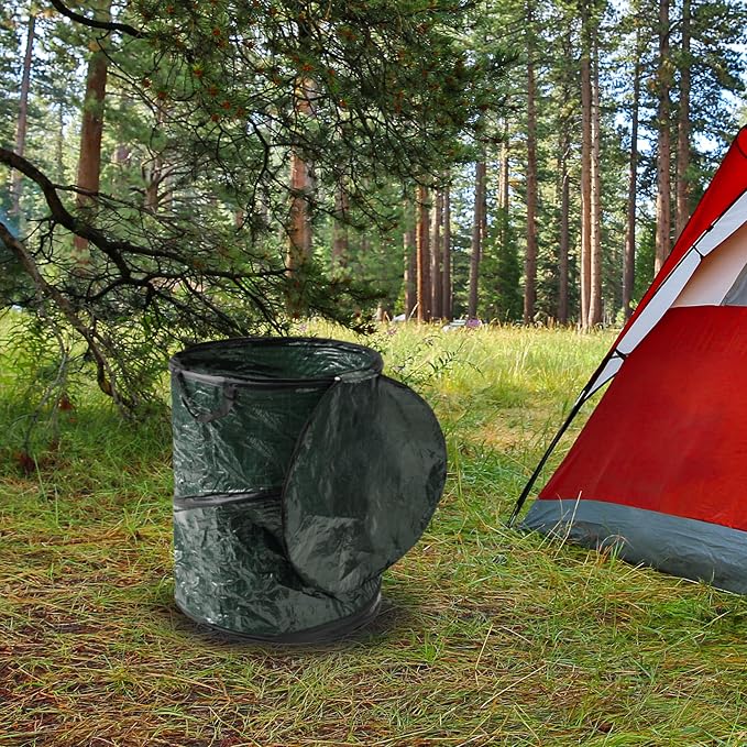 29.5-Gallon Pop Up Outdoor Garbage Can - Collapsible Trash Can for Parties, Yard Waste, or Laundry - Camping Accessories by Wakeman - Image 5