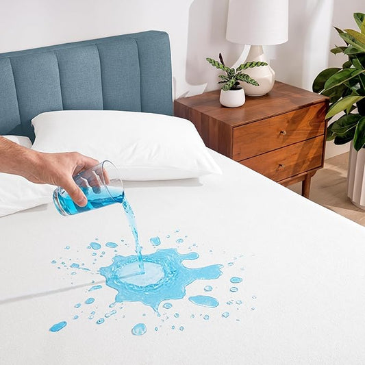 Bare Home King Size Mattress Protector - 100% Waterproof & Breathable - Premium Cooling Mattress Cover - Protects Against Spills - Vinyl Free Noiseless - Protect Your Mattress (King, White)