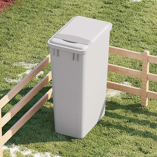 Dowell Wastebasket Trash Can Container, Plastic Garbage Bin, Stackable, for Kitchen, Office, Home & Commercial Use, Fits Under Sink/Desk - Grey (1, 50 QT LID Only) - Image 3