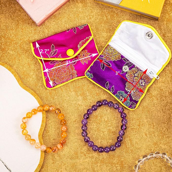 OceeK Travel Jewelry Case,Jewelry Silk Purse Pouch Gift Case, for Women Teen Girl Gifts,Color,Small,15 Pack - Image 4