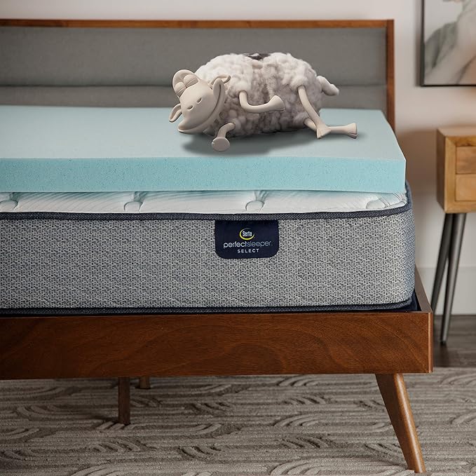 Serta ThermaGel Cooling, Pressure-Relieving Memory Foam Mattress Topper, 3 Inch, Twin XL, Made in The USA