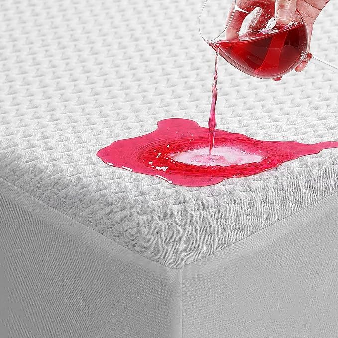 TASTELIFE 100% Waterproof Mattress Protector California King Size, Breathable Cooling 3D Air Fabric Mattress Cover Smooth Soft Noiseless Bed Protector Machine Washable Vinyl Free 8-21”Deep Pocket