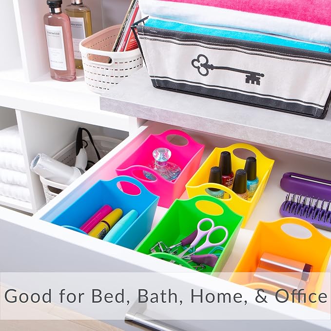 Simplify Neon, 5 Pack, Mini Storage Containers, Bins, Drawer, Office Organization, Good for Toys, Hair Accessories, Bobby Pins, Q-Tips, Small Items - Image 3