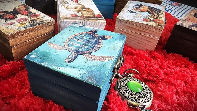 RK Collections Nautical Sea Turtle Keepsake Box | Home Décor, Gifts for Beach, Sea, Ocean Animal, Turtle Lovers | Jewelry Storage Box for Girls, Women (3TS1) - Image 7