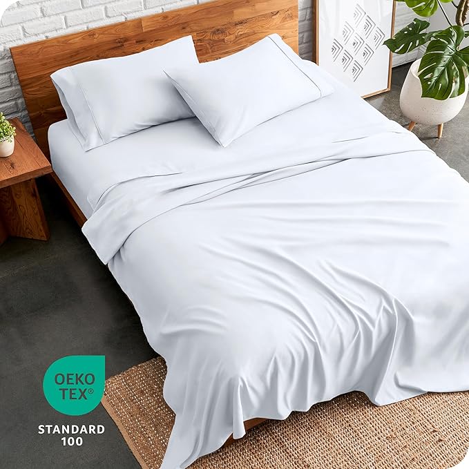 Bare Home Full Sheet Set - 1800 Ultra-Soft Microfiber Full Bed Sheets - Double Brushed - Deep Pockets - Easy Fit - 4 Piece Set - Bedding Sheets & Pillowcases (Full, White)
