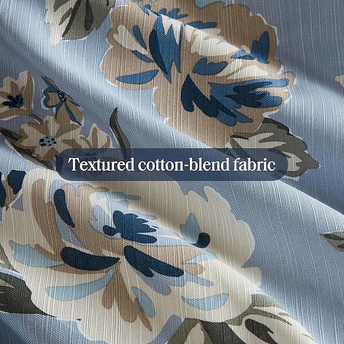 Madison Park Cal King Comforter Set Vintage Floral Reversible Comforters Cal King Size Bed, All Season Bedding Cal King Size Comforter, Bedskirt, Pillows, Shams, Salara, Cal King Blue 7 Piece