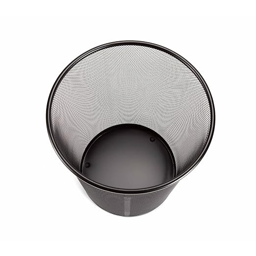 Seville Classics 2-Pack Steel Mesh Round Trashcan Wastebasket for Trash or Recycle in The Home, Office, or Garage, Black, 6 Gallon - Image 3