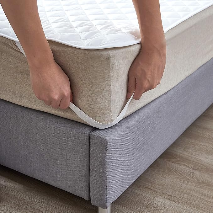 Elif Twin XL Extra Long Size Mattress Protector, Waterproof, Quilted Cover Pad with Elastic Band Straps for Kids, Soft&Comfortable, Breathable, Vinyl Free (Twin XL)