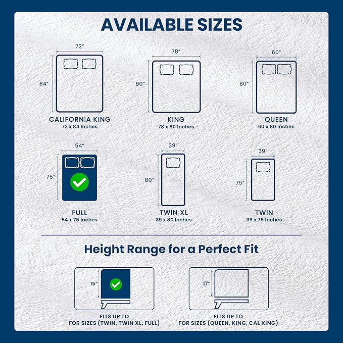 Full Size Mattress Protector Waterproof 14 Pack, Premium 200 GSM Terry Mattress Cover, Soft & Breathable Bed Cover, Fitted Sheet Style Stretchable Deep Pockets 15" by Utopia Bedding (White)