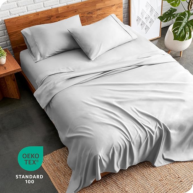 Bare Home King Sheet Set - 1800 Ultra-Soft Microfiber King Bed Sheets - Double Brushed - Deep Pockets - Easy Fit - 4 Piece Set - Bedding Sheets & Pillowcases (King, Cloud Grey)