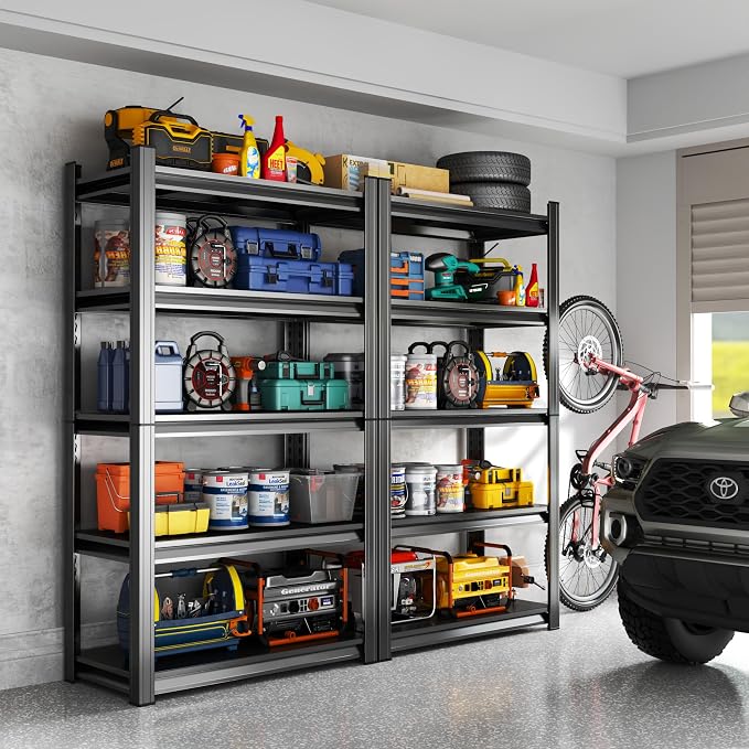 5Tier Garage Metal Shelving,3020 lbs Storage Shelves Heavy-Duty,40''W*18''D*72''H Adjustable Industrial Shelving Unit, Double-Layer Column with Reinforced Ribs for Basement Kitchens - Image 6