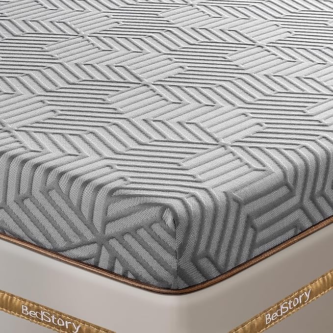 BedStory Firm Mattress Topper Queen - 4 Inch High Density Memory Foam Mattress Topper - Advanced Support for Back Pain Relief - Breathable Washable Cover, CertiPUR-US Certified
