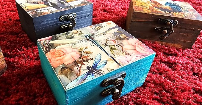 Trinket Box Small Jewelry Keepsake Box | Earrings Necklace Storage Box for Girls Women | Gift Idea Valentine's Day, Birthday Christmas, Weddings, Animals Ornaments for Home Décor (Dragonfly) - Image 2