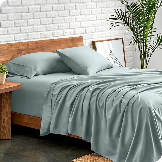 Bare Home King Sheet Set - 1800 Ultra-Soft Microfiber King Bed Sheets - Double Brushed - Deep Pockets - Easy Fit - 4 Piece Set - Bedding Sheets & Pillowcases (King, Sea Spray)