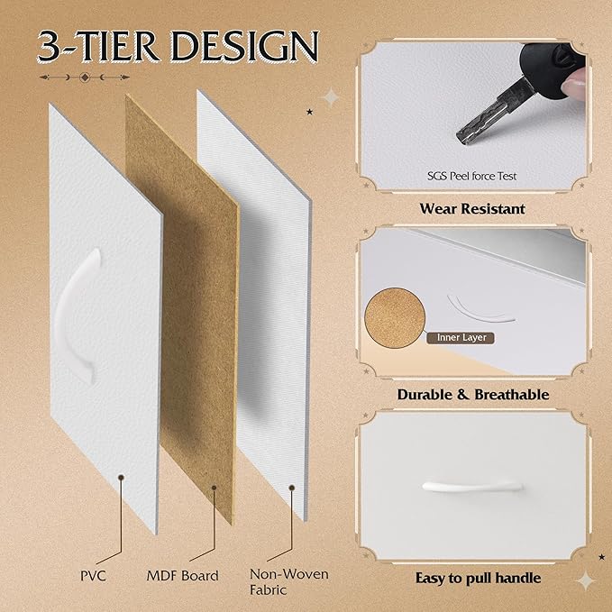 WLIVE Tall Dressers for Bedroom with 10 Fabric Drawers, Chest of Drawers, Dresser for Closet, Hallway, Living Room, Entryway, White