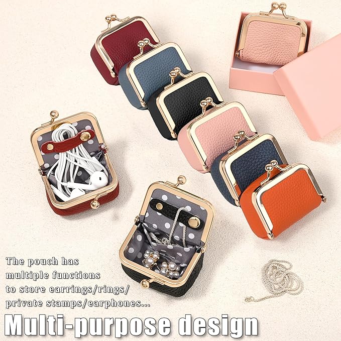 Zivyes Mini Jewelry Box Travel Small Coin Purse Organizer Case Genuine Leather Tiny Size (Light Blue) - Image 3