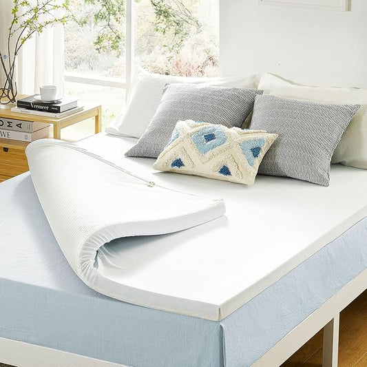 Best Price Mattress 3 Inch Gel Memory Foam Mattress Topper with Cover, CertiPUR-US Certified, Dorm Essentials, King