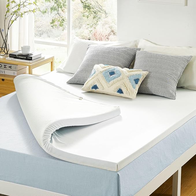 Best Price Mattress 3 Inch Gel Memory Foam Mattress Topper with Cover, CertiPUR-US Certified, Dorm Essentials, Full
