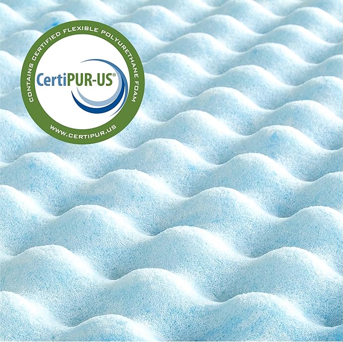 ZINUS 1.5/2/3/4-inch Swirl Gel Cooling Memory Foam Mattress Topper, Cooling Airflow Design, CertiPUR-US Certified (1.5 in, Twin)