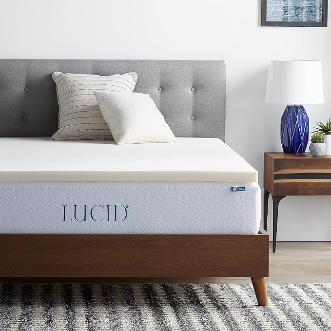 LUCID 2 Inch Traditional Foam Mattress Topper – Ventilated & Breathable – Conforming Support – King size