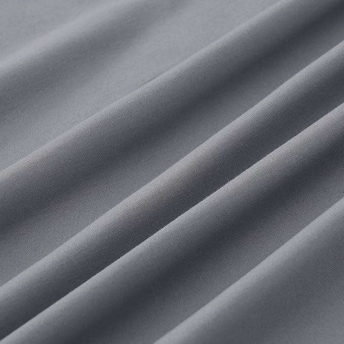 Modern Threads Soft Microfiber Solid Sheets - Luxurious Microfiber Bed Sheets - Includes Flat Sheet, Fitted Sheet with Deep Pockets, & Pillowcases Stone Queen