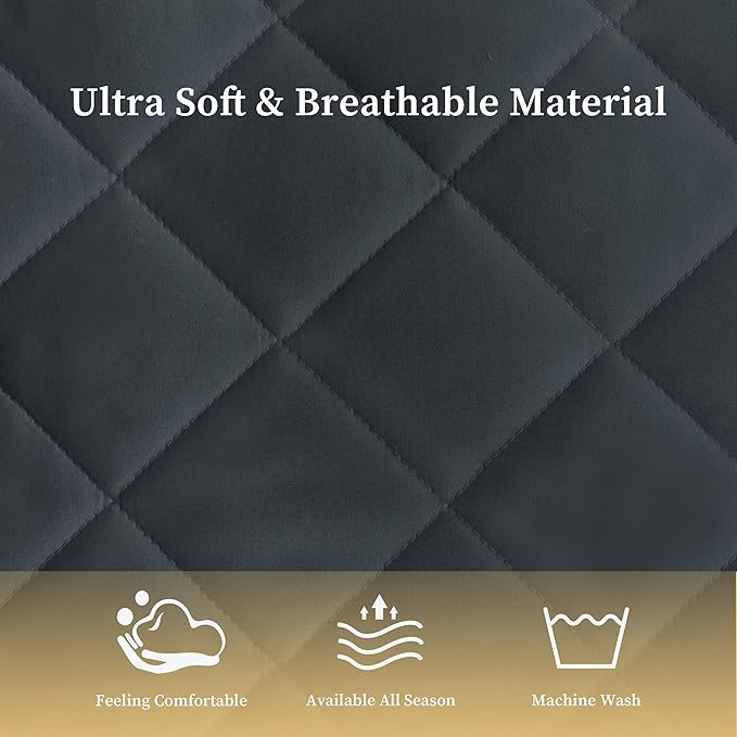 Quilted Fitted Cal King Mattress Pad Cover, Waterproof Mattress Protector, Deep Pocket Elastic Fits Up to 21'', Breathable Soft Alternative Filling Mattress Pad