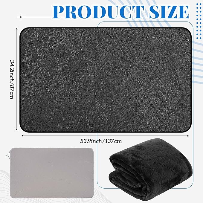 Couples Waterproof Mat Lover Reusable Stainproof Blanket Quiet Easy Use Towel Protector for Adult Multi Functional Bed Sheets Couple Messy Play Pleasure Comfort(Black,54 x 34 Inch)