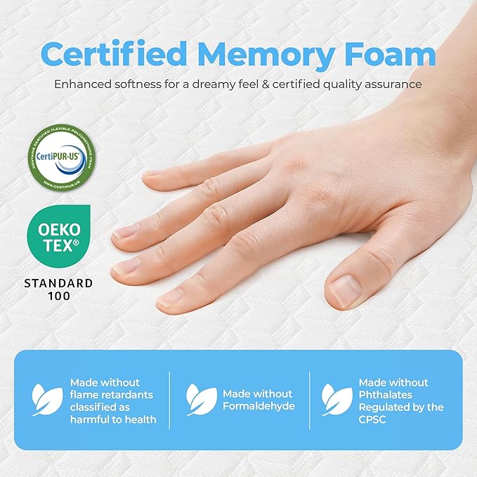Neo Sleep 6 Inch Twin Cooling Gel Memory Foam Mattress for Cool Sleep Medium Firm Pressure Relief CertiPUR-US Certified Foam, Comfort & Supportive Mattress in a Box No Fiberglass (Twin, 6 in)