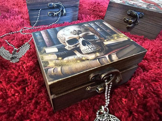 RK Collections Skull Head Trinket Box Small Jewelry Keepsake Box | Gothic Skeleton lovers Gift Idea, Skull's Soul Spiritual for Girls, Women, Men, Gift Idea, Home Décor (3SKS) - Image 4