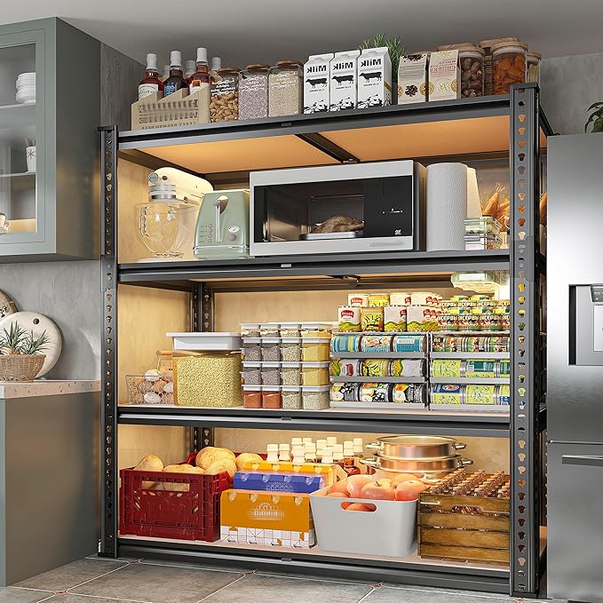 REIBII 40" W Garage Shelving 2000LBS Storage Shelves Adjustable Metal Shelving 4 Tier Metal Shelves Pantry Shelf for Garage Closet Kitchen Basement 40" W x 19.7''D x 60''H - Image 7