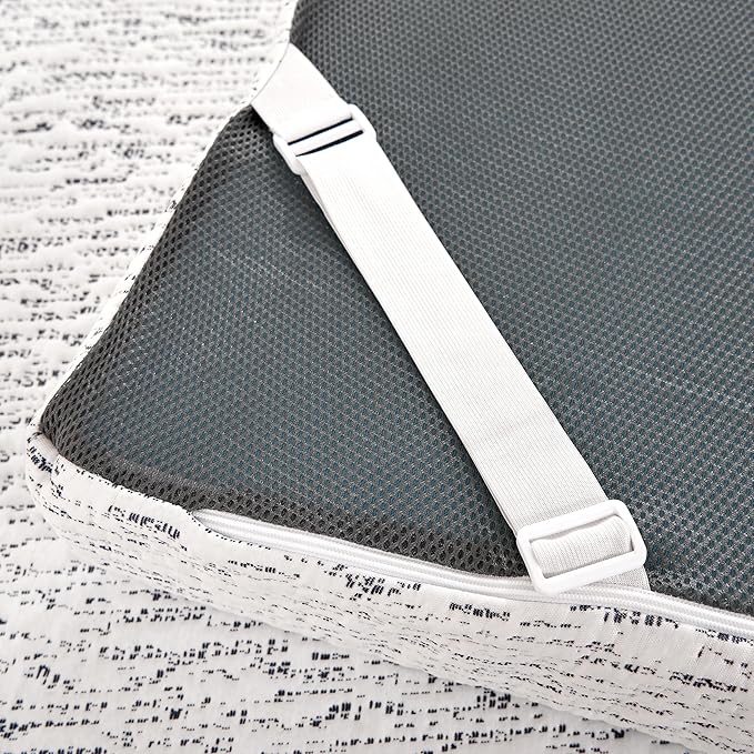 SyMax 4 Inch Mattress Topper Cover Twin Size Mattress Topper Protector Cover (Only Cover) Breathable Removable Zipper Cover