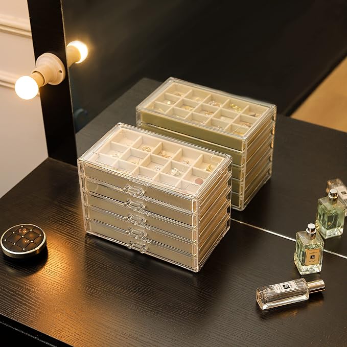 Cq acrylic Jewelry Organizer With 5 Drawers - Image 6