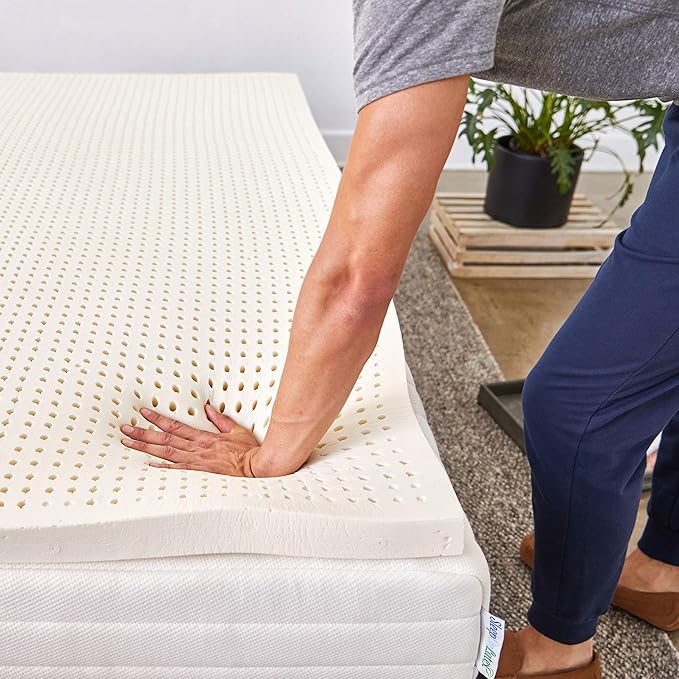 Pure Green Natural Latex Mattress Topper - Soft - 2 Inch - Twin XL Size (GOLS Certified Organic)