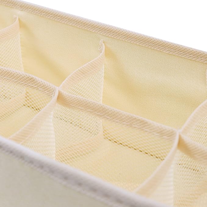 Qozary 3 Pack Sock Underwear Drawer Organizer Dividers, Collapsible Cabinet Closet Storage Boxes for Clothes, Socks, Lingerie, Underwear, Tie, Belt, Baby, Bedroom - Image 7