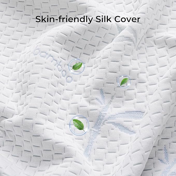 LIKIMIO 4 Inch Mattress Topper Queen, Cooling Gel Infused Ventilated Memory Foam Bed Topper, Firm Mattress Pad with Removable Cover, Pressure Relief & Non-Slip, Dorm/Guest, CertiPUR-US Certified