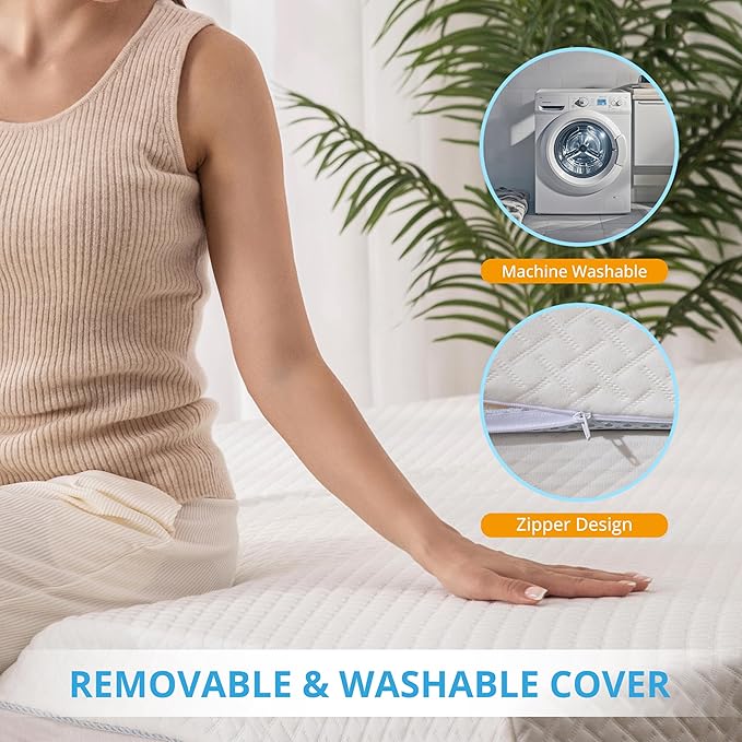 EGO Gel Memory Foam Mattress Topper, 2 Inch King with Removable Breathable Soft Cover, Cooling Bed Topper for Comfort Body Support & Pressure Relief, CertiPUR-US Certified