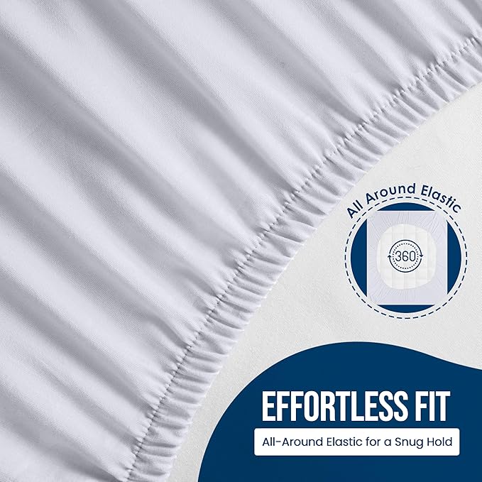 Twin XL Size Mattress Protector Waterproof 2 Pack, Premium 200 GSM Terry Mattress Cover, Soft & Breathable Bed Cover, Fitted Sheet Style Stretchable Deep Pockets 15" by Utopia Bedding (White)