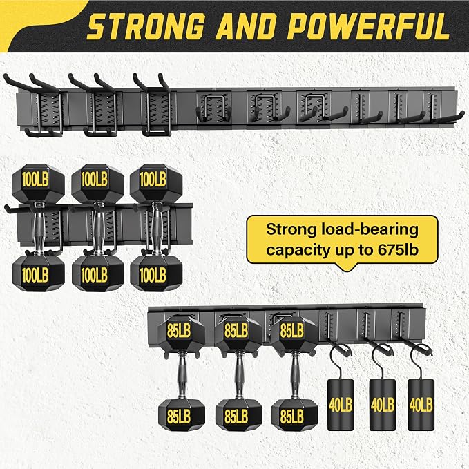 klasit Garage Wall Organizer,15Pack Carries 675 lbs,Garden Tool Organizer 48in With Large Storage Space,Easy Assembly, Sturdy Design,for Efficient Tool Storage Garage Organization | Carries 675 lbs, Easy Assembly, Sturdy Design, Garage Organization - Image 7