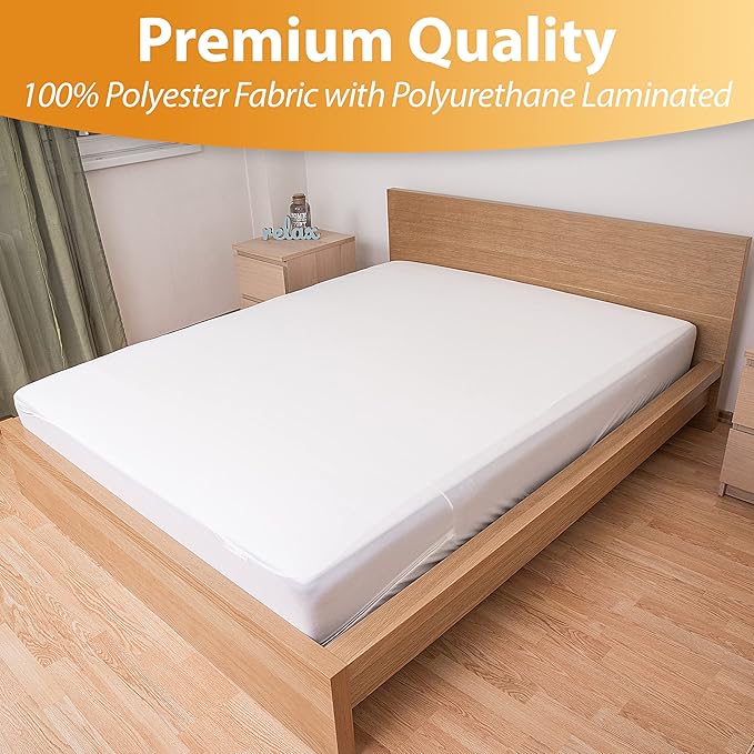Waterproof Mattress Protector Full Size - 6-Sided Zippered Mattress Encasement, Breathable Fabric Cover, Machine Washable, Fits Full Mattress 54 x 75 Inches, Up to 16" Deep