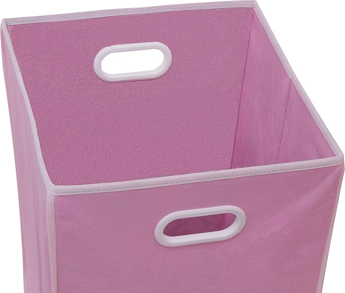 Simple Houseware Foldable Closet Laundry Hamper Basket, Pink - Image 2
