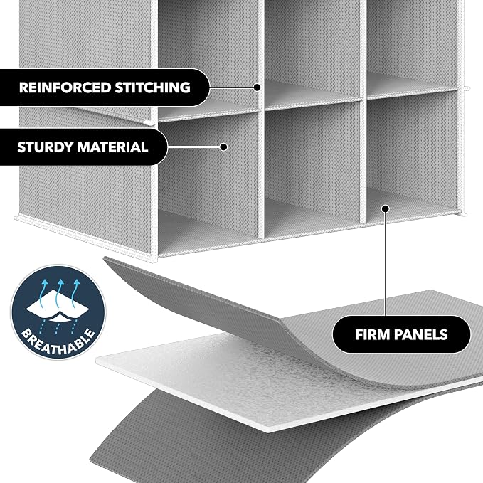 Simple Houseware 24 Section Shelves Hanging Shoes Organizer Holder for Closet, Gray - Image 5