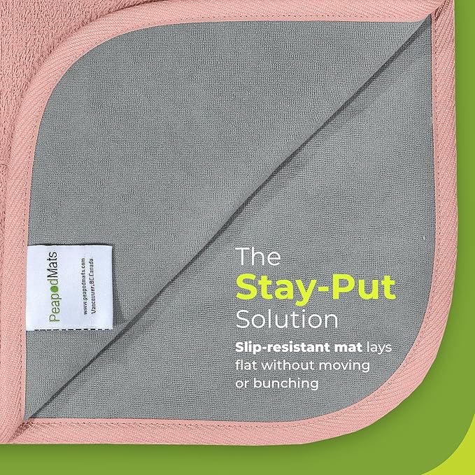PeapodMats Bedwetting & Incontinence Waterproof Bed Mat - Reusable Underpad. Secure Placement & Breathable. Washable. Enviro Friendly 3x5 (Peach/Pink) Mattress Protector & Pee Pad for Kids & Adults