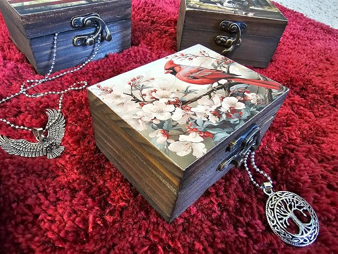 RK Collections Cardinal Trinket Box Small Jewelry Keepsake Box | Bird lovers Gift Idea, Animals Ornaments for Girls, Women, Gift Idea, for Home Décor (3CRS) - Image 4