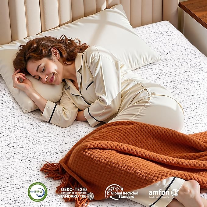 SyMax Memory Foam Mattress Topper, Gel Infused Foam Topper, Breathable Bed Topper with Cover, Pressure Relieving, CertiPUR-US Certified, 4 Inch(Grey Cover), King Size