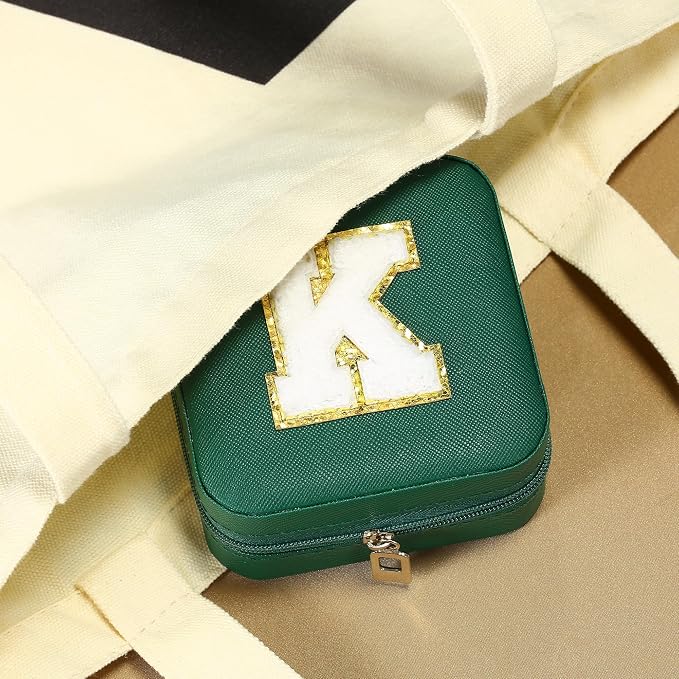 Parima Gifts for Grandkids Women Friendship - Personalized Initial Jewelry Box, Friends | Travel Essentials Small Box| Box Girls, Green - Image 5