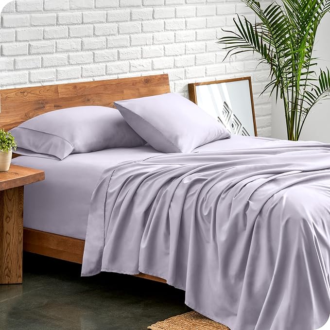 Bare Home King Sheet Set - 1800 Ultra-Soft Microfiber King Bed Sheets - Double Brushed - Deep Pockets - Easy Fit - 4 Piece Set - Bedding Sheets & Pillowcases (King, Light Lavender)